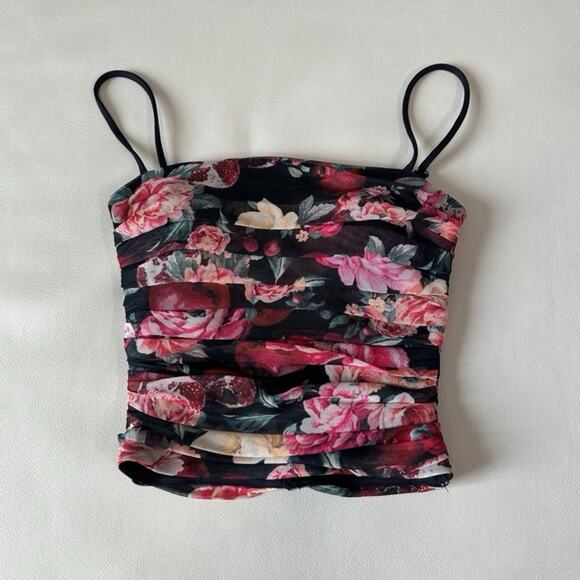 Express Floral Cropped Cami - Picture 1 of 8